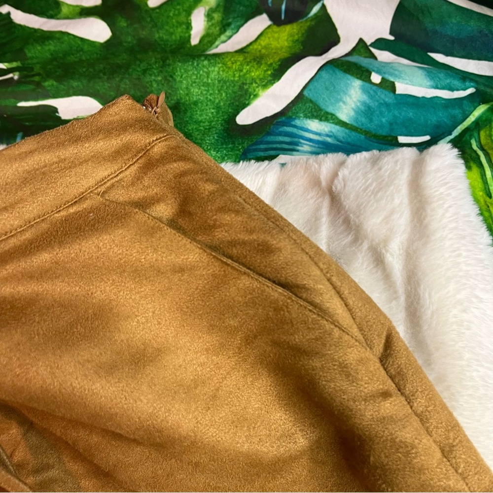 LC Lauren Conrad 4/27 Brown Faux Suede Lace Up Boho Casual Summer Fall Skirt - Picture 5 of 12